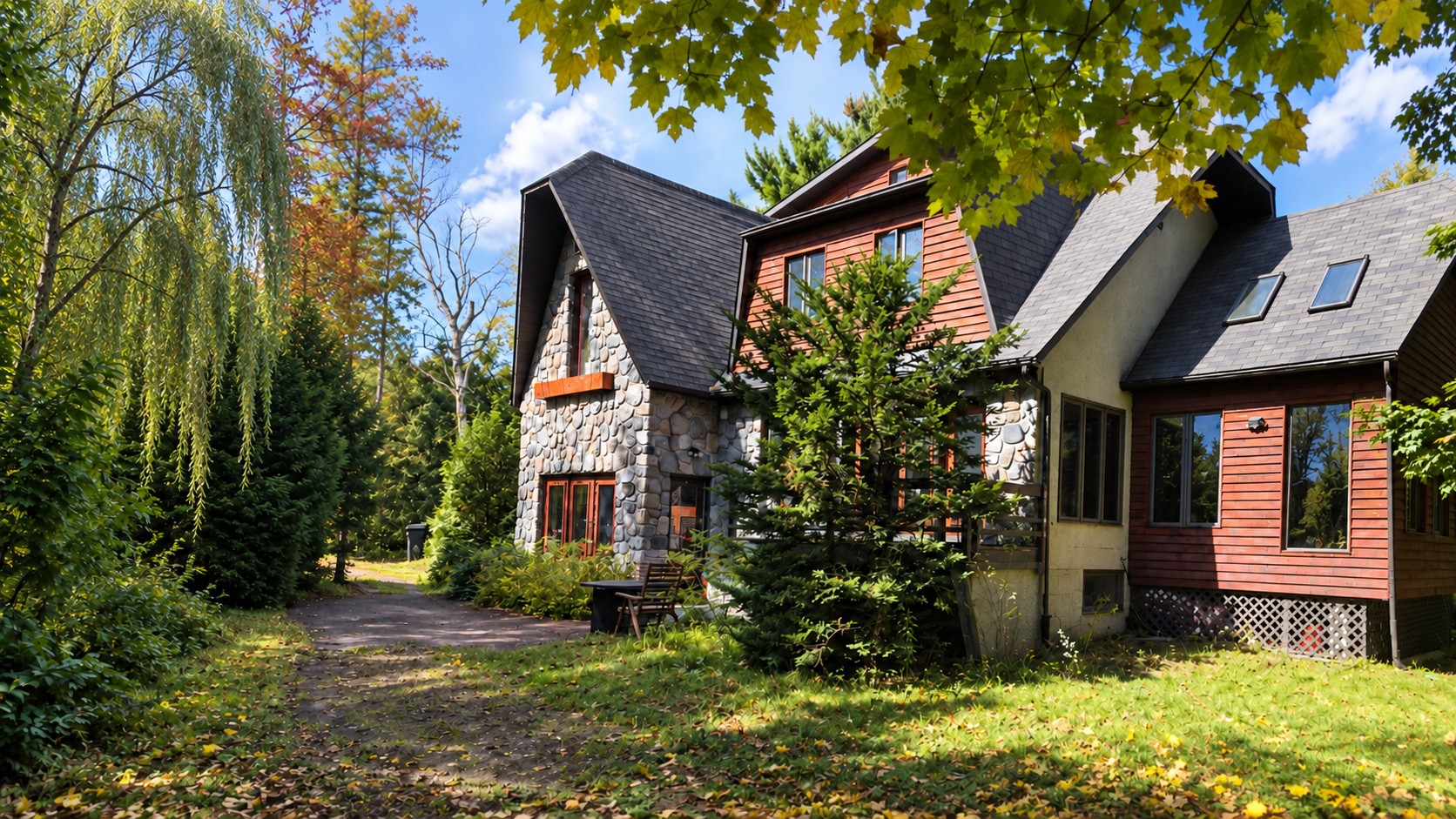 Le chalet de pierre et de bois du gîte Amis des Laurentides
